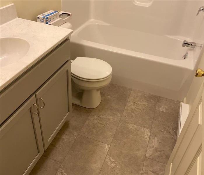 After a complete bathroom remodeled from soot damage